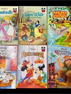 Disney's Wonderful World of Reading Hardcover Grolier Book Club Lot of 6 Vintage